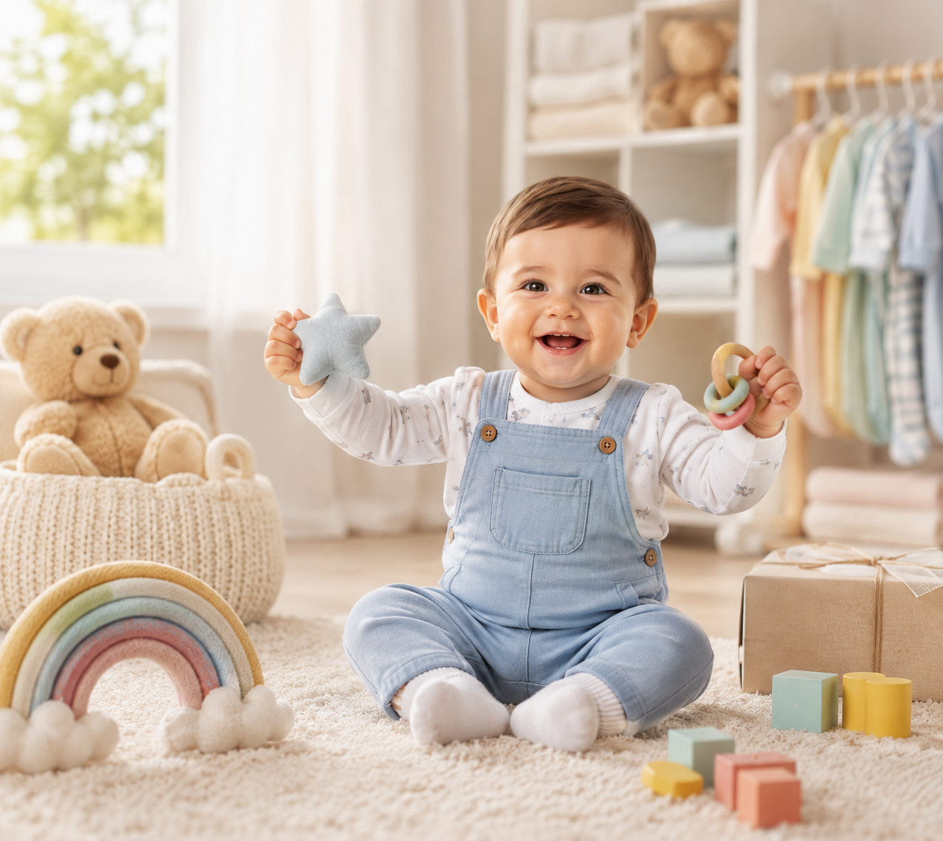 Happy kid wearing Kaival Kids clothes